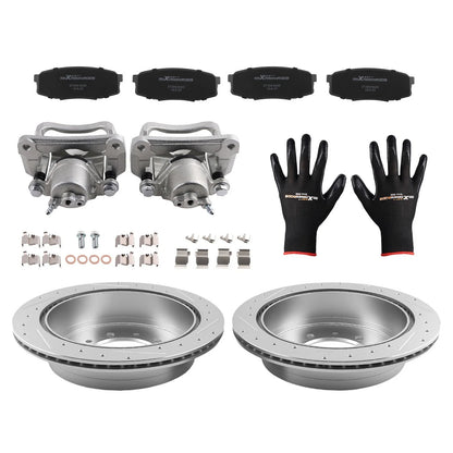 Rear Brake Rotors Calipers Pads Kit for Toyota Sequoia Tundra (2008–2016)