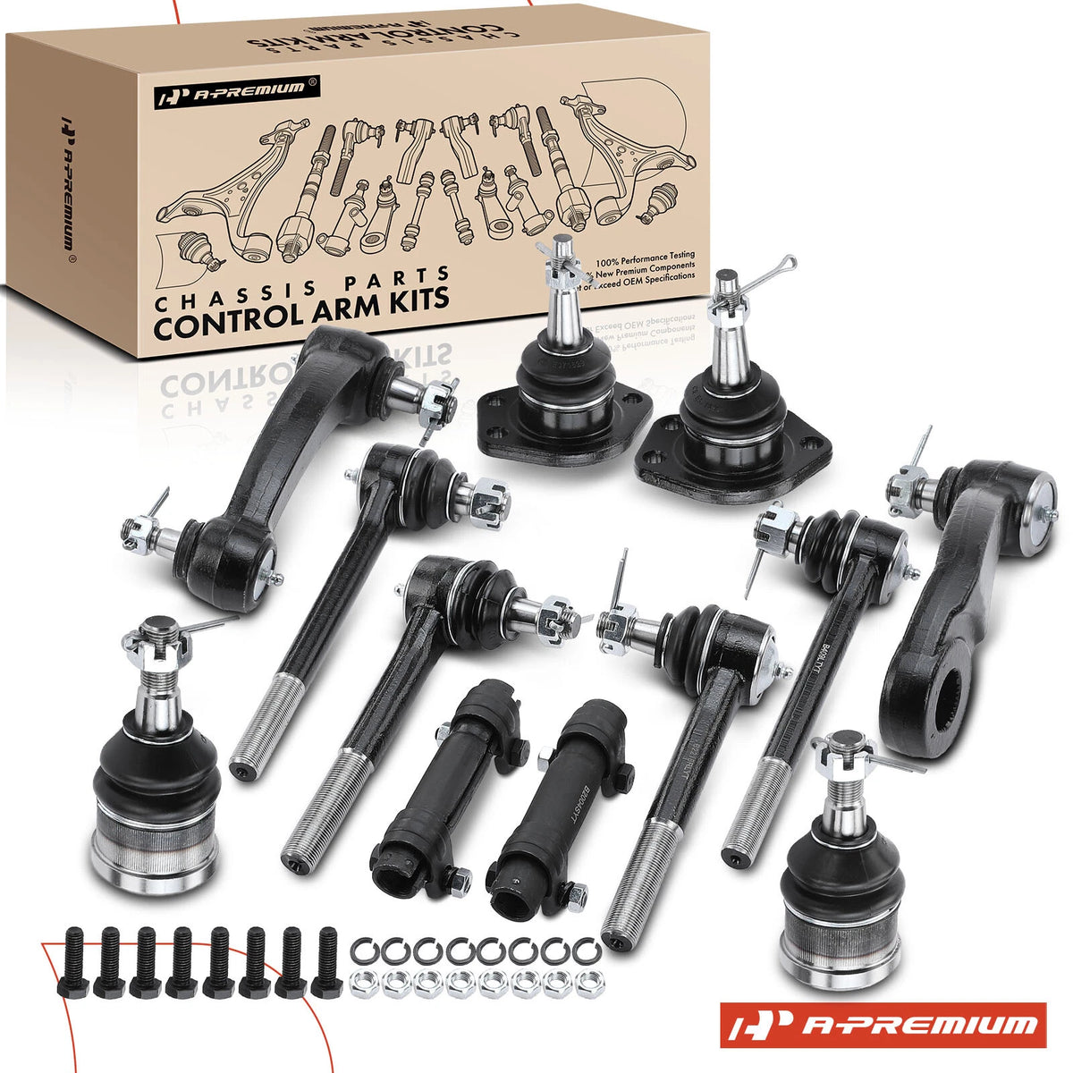 Set of 12 Front Pitman Idler Arm Tie Rod for Chevy G10 G20 GMC (14067700, 14069513, 26019775)