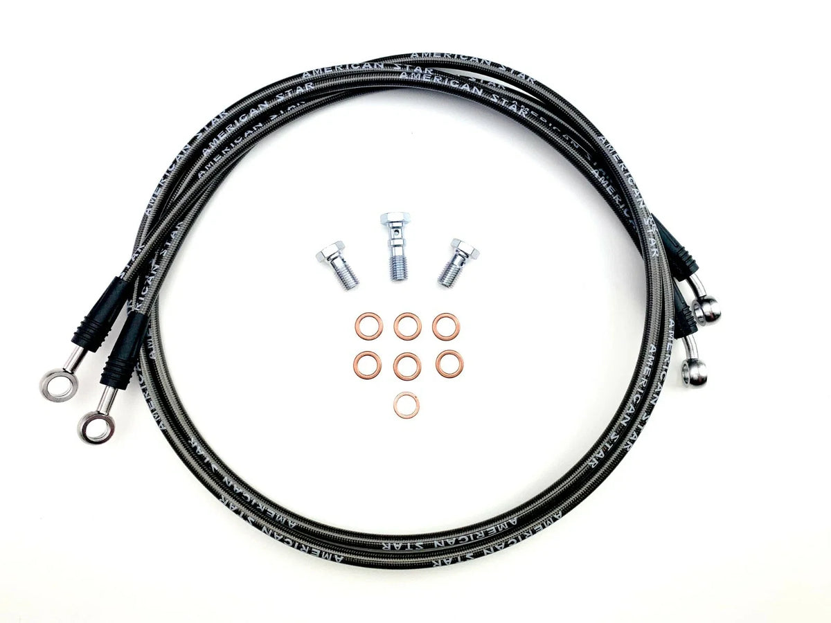 Stainless Steel Dual Front Brake Lines for Yamaha YFZ450 (2004–2023)
