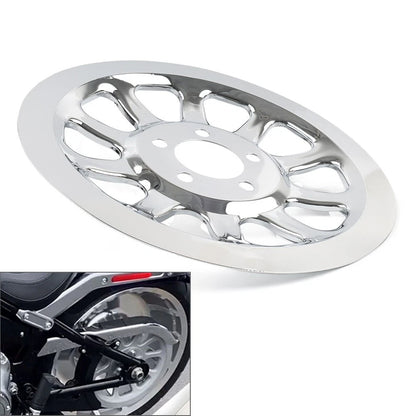 Chrome Outer Rear Pulley Cover Insert for Harley Softail Fat Boy (2007–2017)