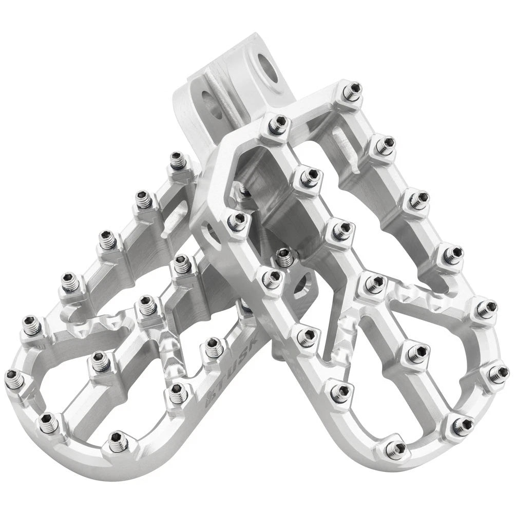 Tusk Edge Billet Foot Pegs for KTM SX XC EXC (TP7075-06-Silver)