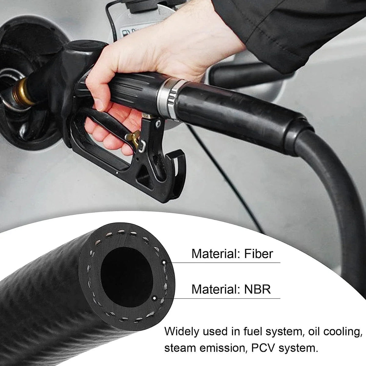Fuel Line Hose for Small Engines (15 Feet, 5/8 ID) Rubber 300PSI