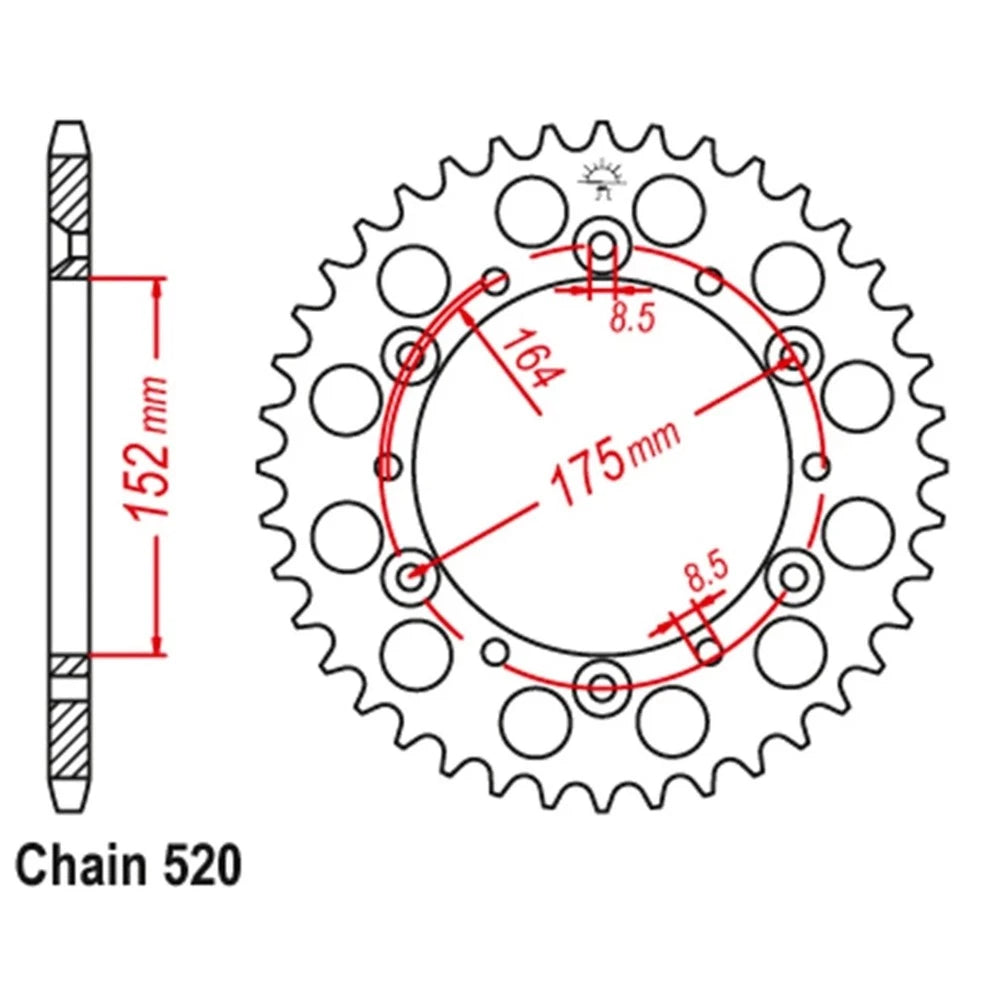 41 Tooth Rear Steel Sprocket for Yamaha Warrior 350 (1989–2004) JTR853.41a