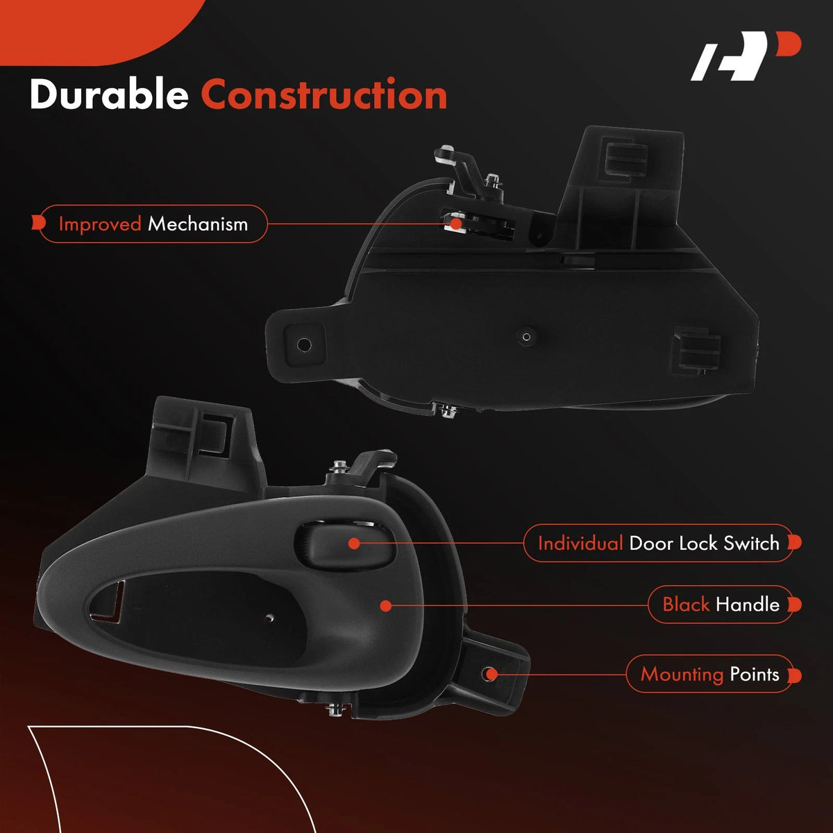 2X Rear Gray Interior Door Handle for Pontiac Grand Am (1999–2005) 22616253, 22616252