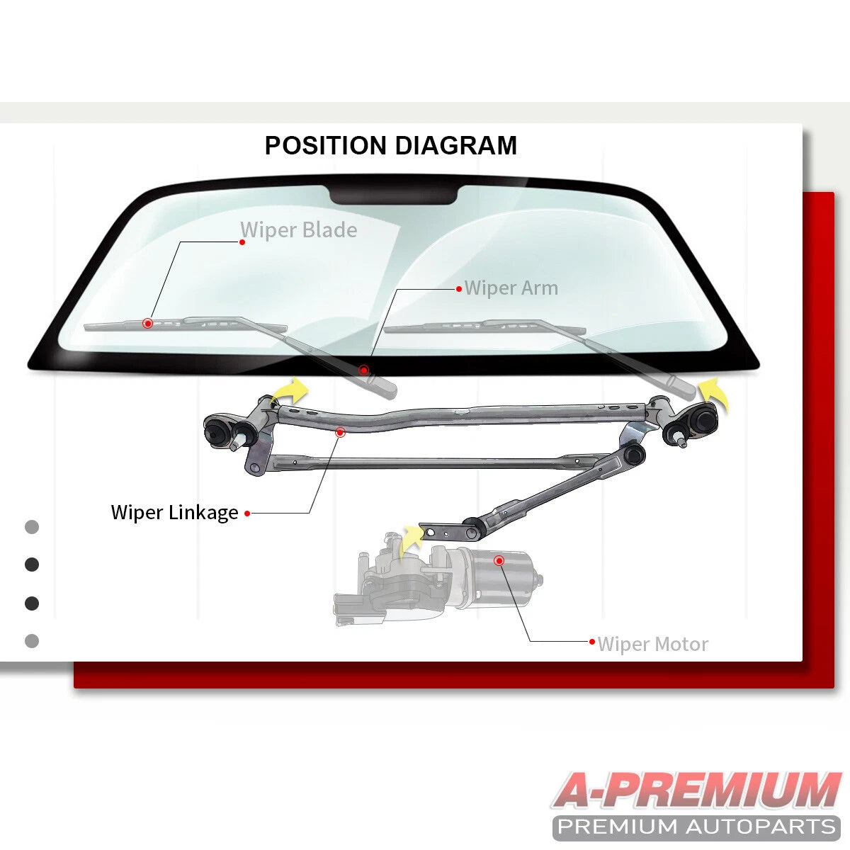 Front Windshield Wiper Transmission Linkage for Mitsubishi Galant (1999–2003) MR192786, 602-805