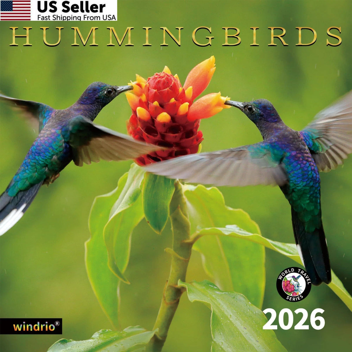 2026 Wall Calendar for Hummingbirds (November 2025 - 12"x24")