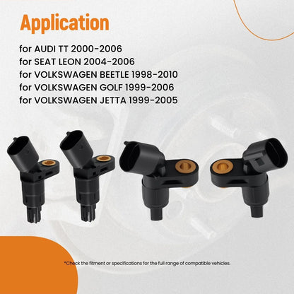 Set of 4 ABS Wheel Speed Sensors for Volkswagen Beetle Golf Jetta Audi TT (2000–2019)