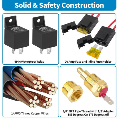 Dual Electric Fan Relay Kit for Automotive (40 AMP)