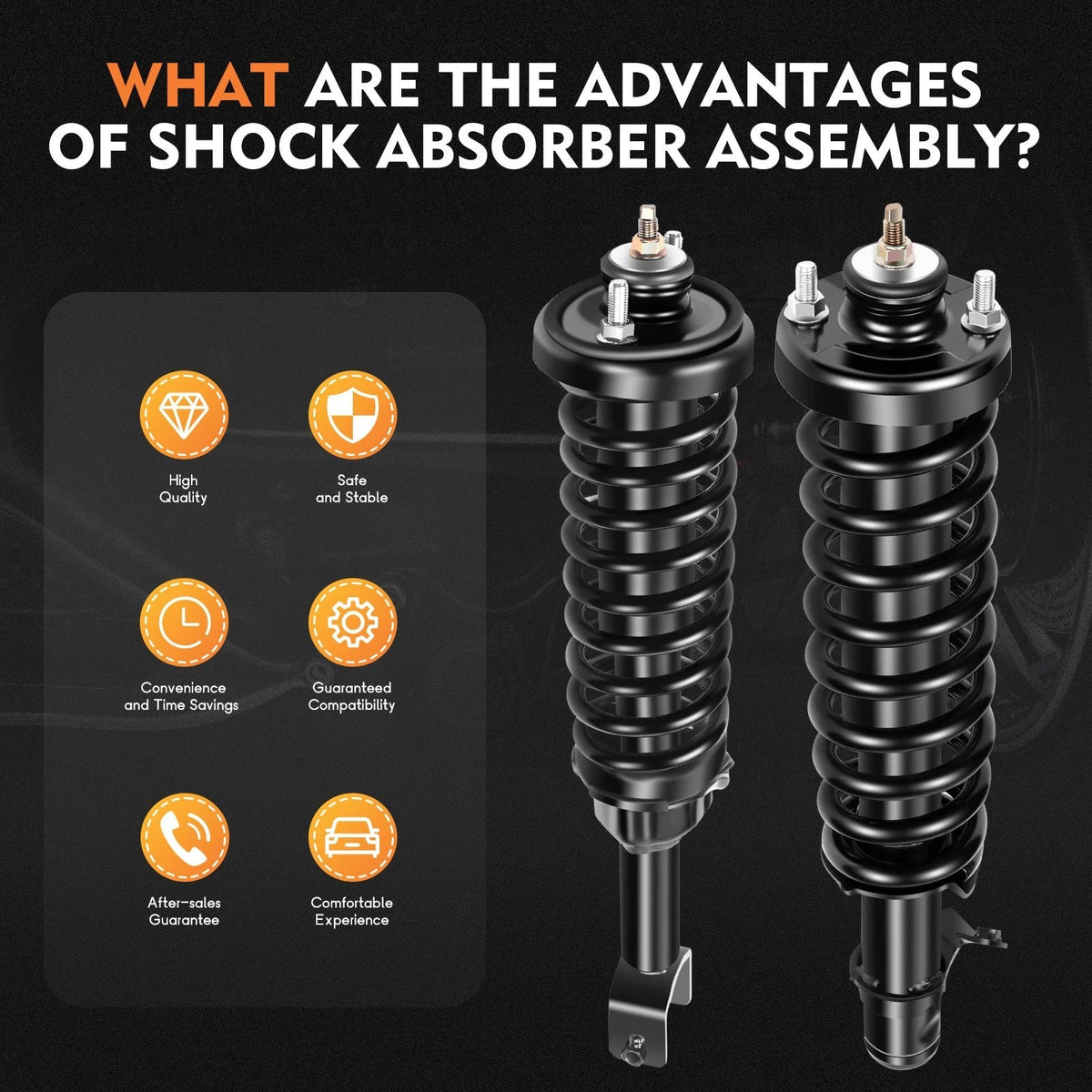 Set of 4 Complete Struts Shocks Spring & Mount for Honda Civic (1992–1995)