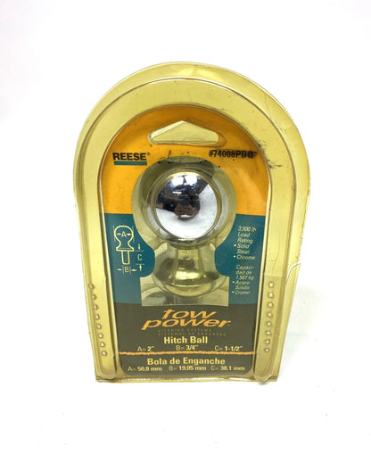 2" x 3/4" x 1 1/2" Trailer Hitch Ball for Reese 74008PDQ (3500LB)