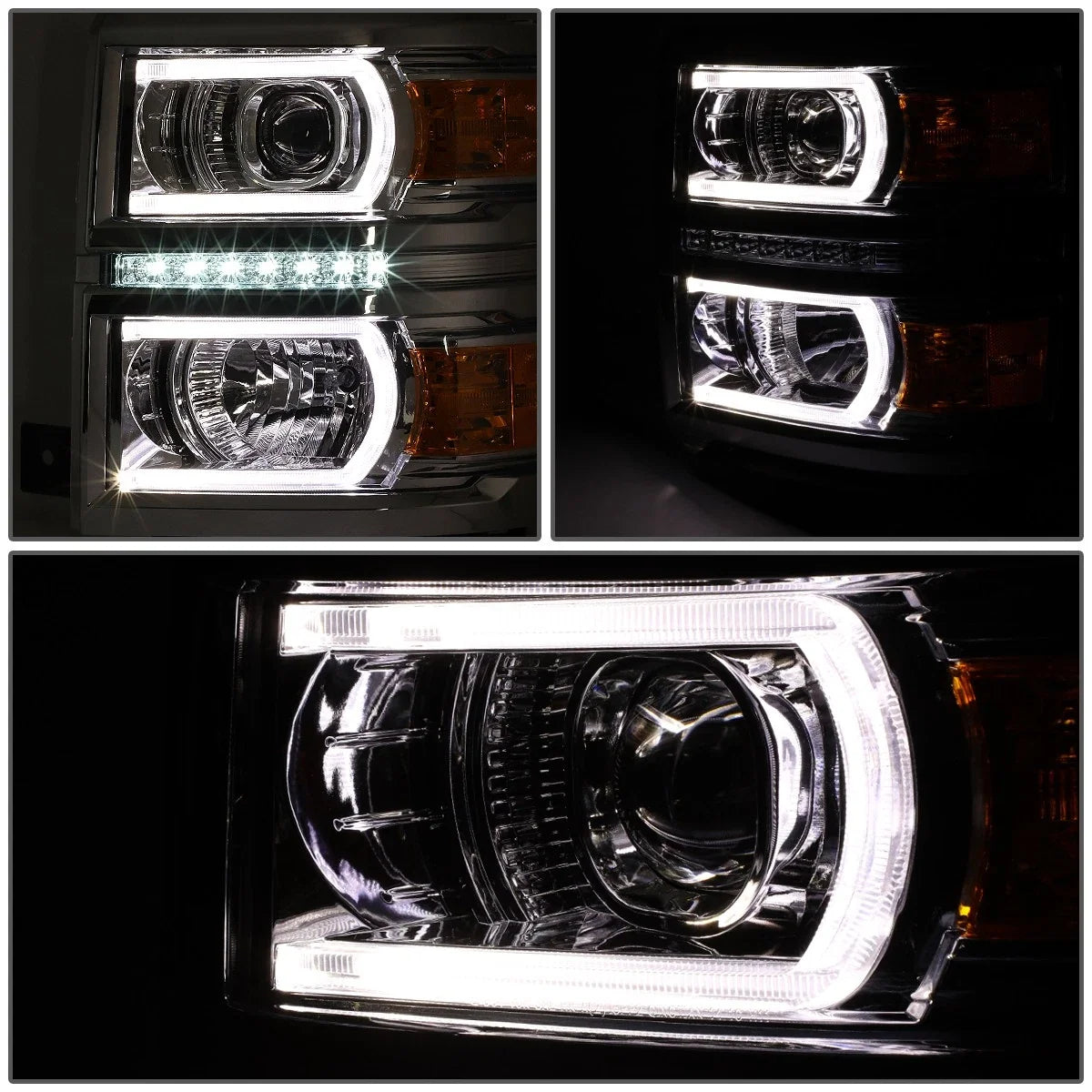 LED DRL U Tube Bar for Silverado Projector Headlight (2014–2015)