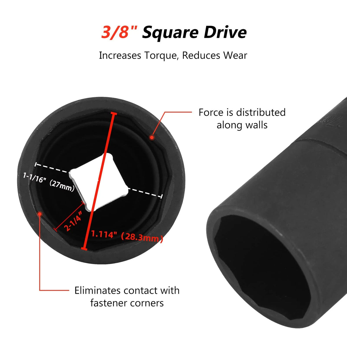 Oil Pressure Inner Hexagon for iTaimay (1-1/6" x 1.114", 2-1/4" Deep)