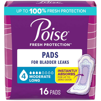 Set of 4 Poise Incontinence & Postpartum Pads for Bladder Leaks