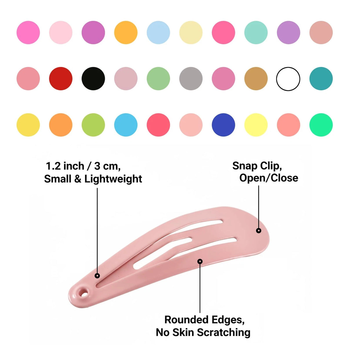 Set of 4 Small Mini Multicolor Hair Clips for Baby (1.2 inch)