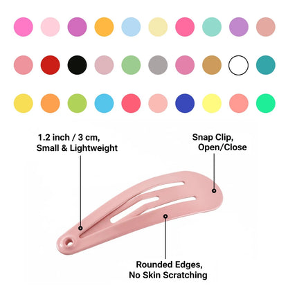 Set of 4 Small Mini Multicolor Hair Clips for Baby (1.2 inch)