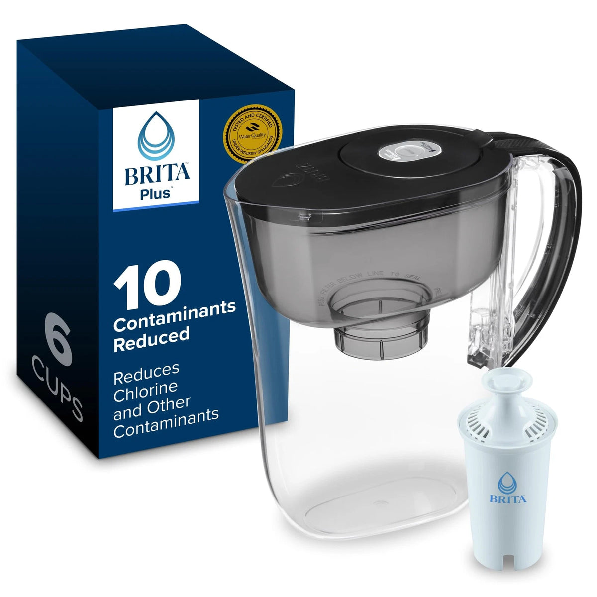 6-Cup Water Filter Pitcher for Brita Metro (No Part Numbers Supplied)
