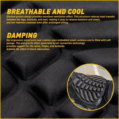 3D Comfort Gel Motorcycle Seat Cushion Cover for Universal Models