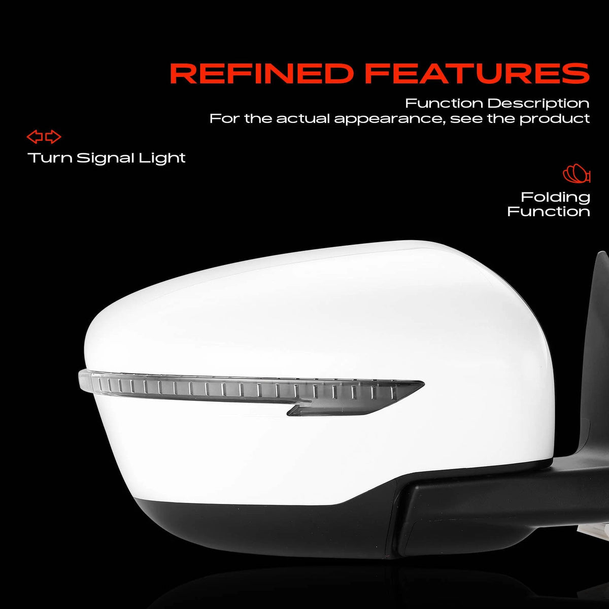 Passenger Power Glass Side Mirror for Nissan Rogue (2017–2020) 963019TB1C, 963019TB1CPFM, 963734BA0A, NI1321287