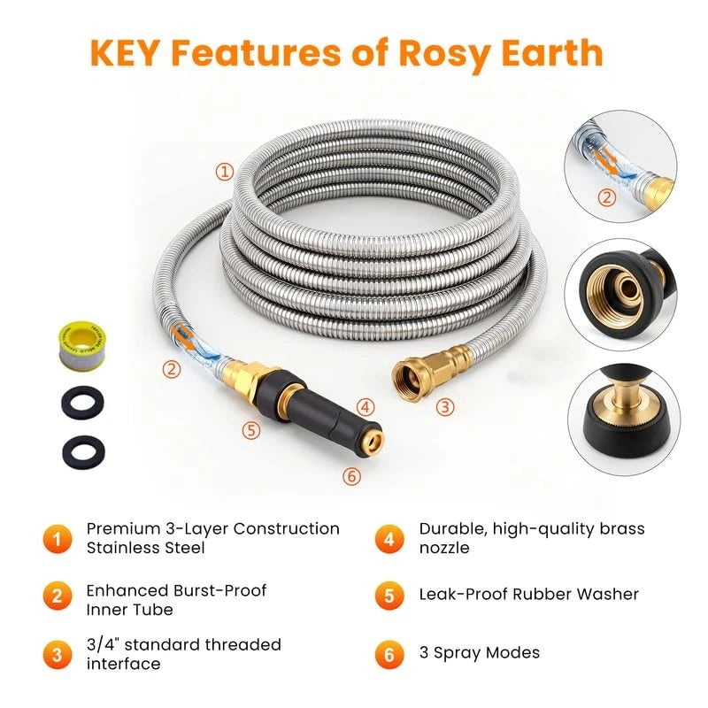 Metal Garden Hose for Garden Use (175 FT)