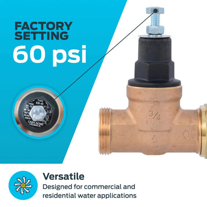 Cash Acme EB45 Pressure Regulating Valve for (3/4 in., Brass)