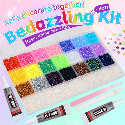 32000 Pcs Resin Rhinestones Kit for Bedazzling (3MM)