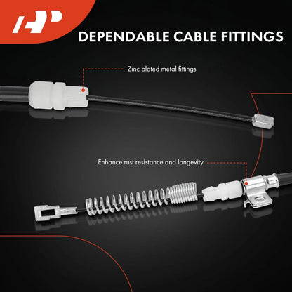 Set of 2 Rear Parking Brake Cables for Chevy Silverado 3500 HD