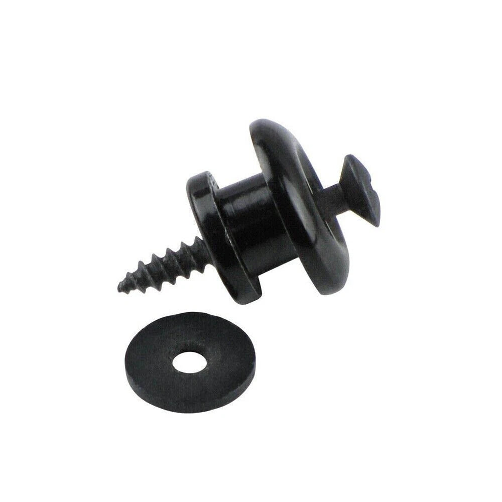 20PCS Guitar Strap Buttons Locks Head End Pins Black