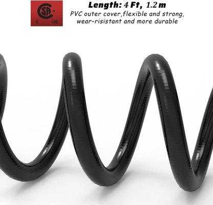 1lb to 20lb Propane Hose Adapter Converter, 4 Feet, Black