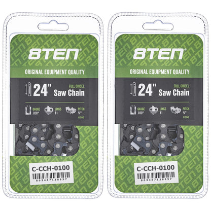 2-Pack Chainsaw Chain 24 Inch .050 3/8 81DL for Tanaka ECS-655 ECS-650 H47-81 H46-81 H80-81