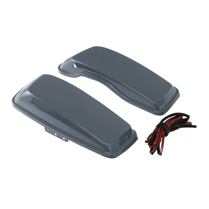 Hard Saddlebag Lids for Harley Touring Road Street Glide (2014–2024) Gunship Gray