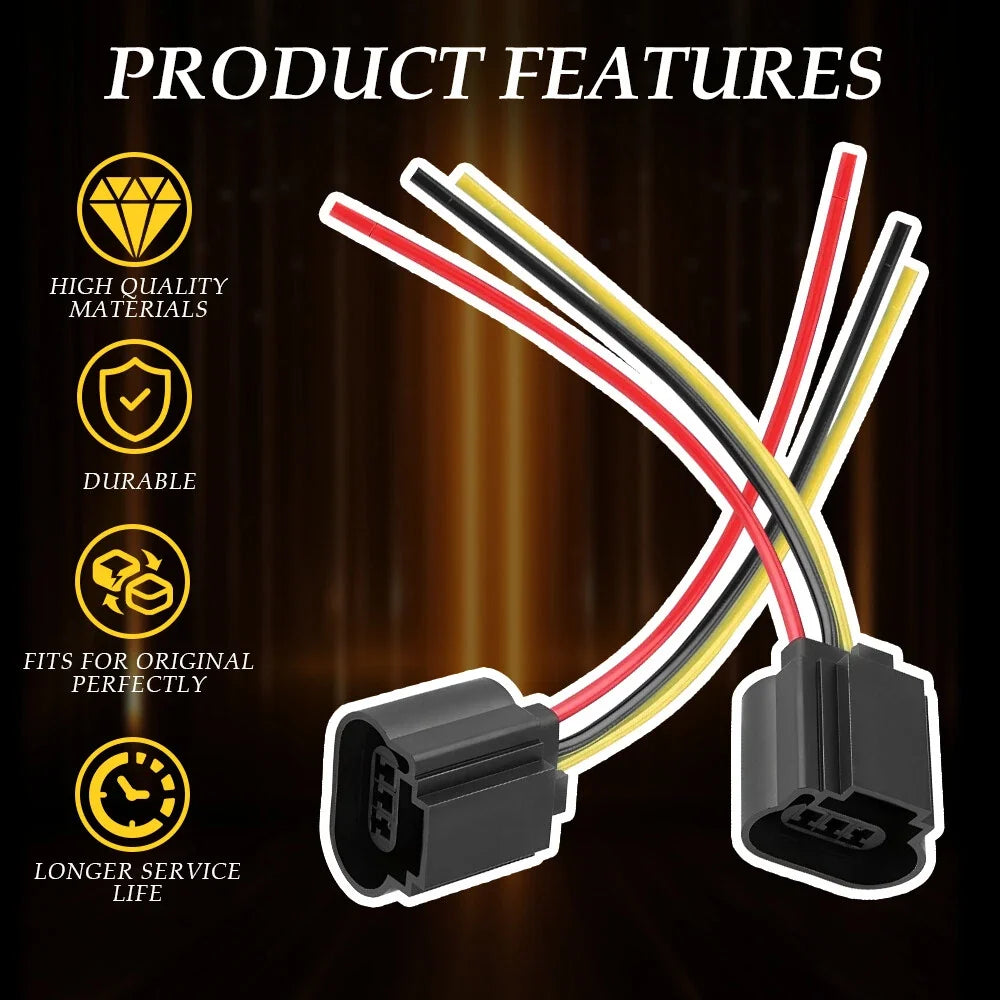 2X Headlight Bulb Repair Plug Socket Pigtail for (9008 H13)