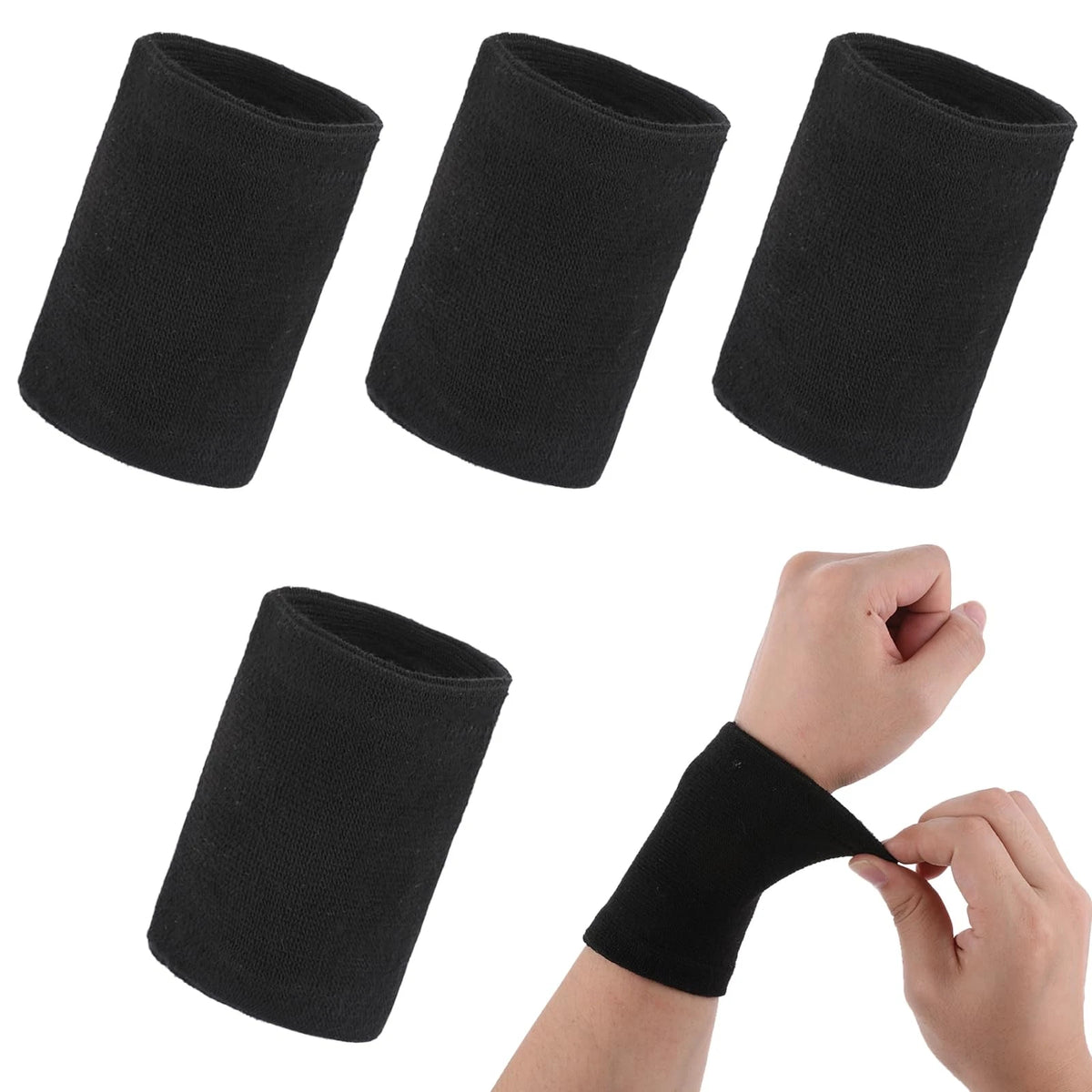 2X Wrist Compression Sleeves for Large Hands - Black