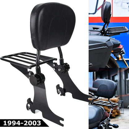 Backrest Sissy Bar & Luggage Rack for Harley Sportster XL 883 1200 (1994–2003)