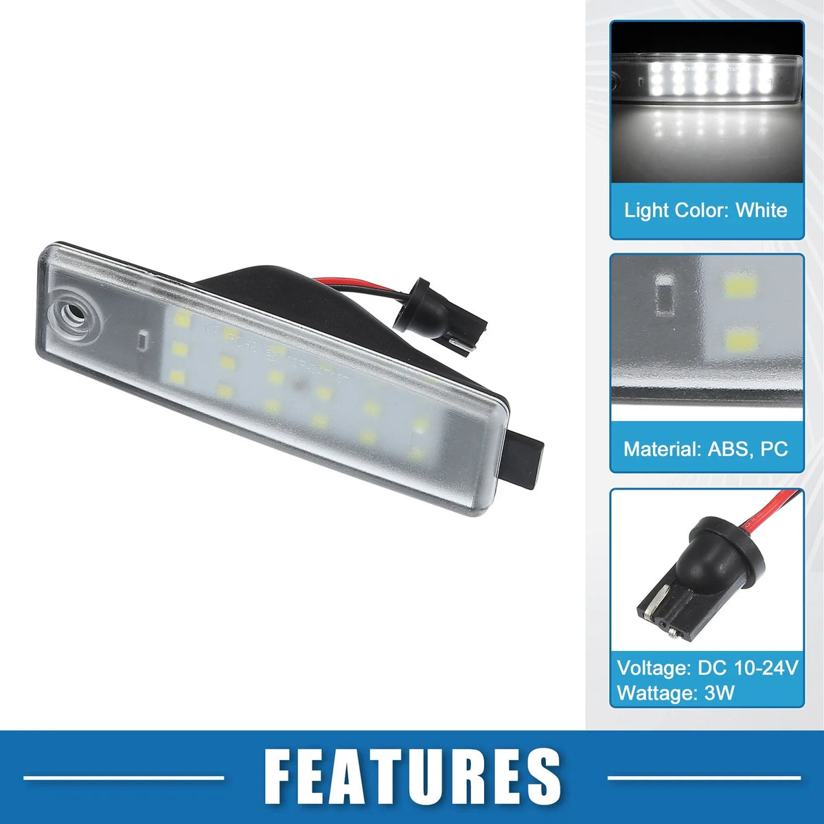 2X White LED License Plate Light 8127348010 3528SMD for Toyota RAV4 (2010–2014)