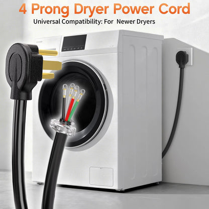10 ft 4 Prong Dryer Cord for Dryer (30 Amp, 10 Gauge)