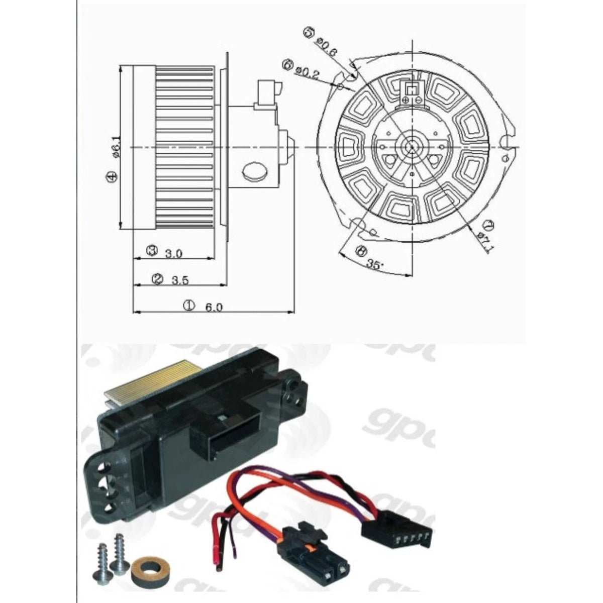Blower Motor Rear for Chevy Suburban 2500 Yukon XL (2003–2006) KIT-201009-51