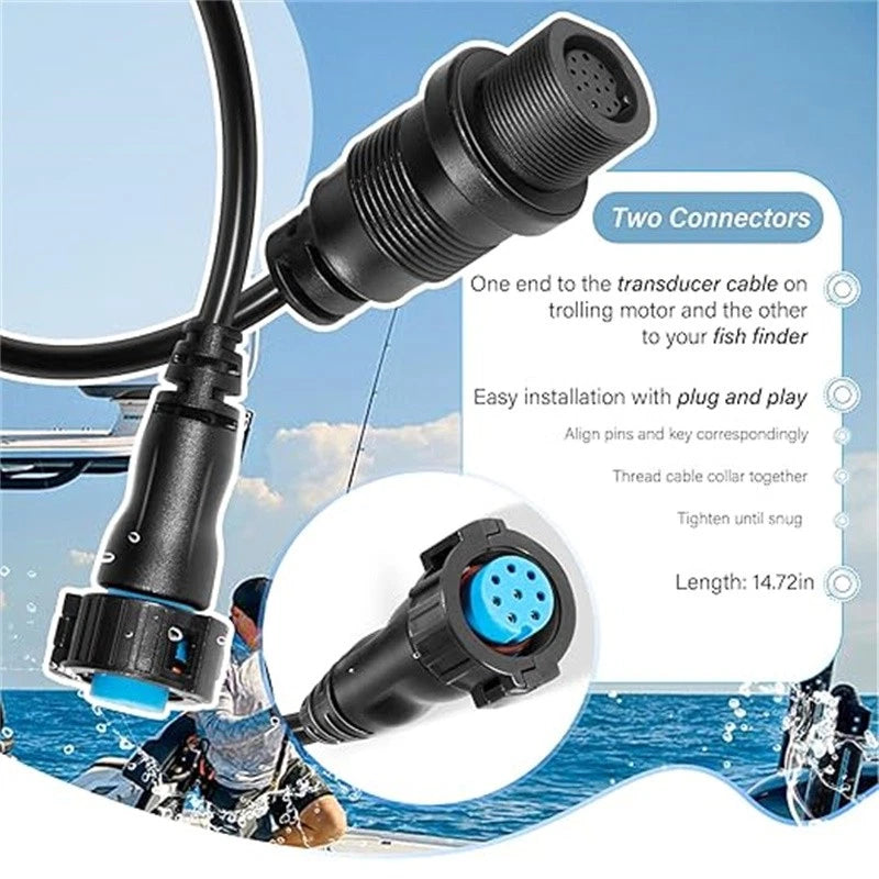 1852082 DSC Adapter Cable for Garmin Transducer Fish Finder 8-PIN