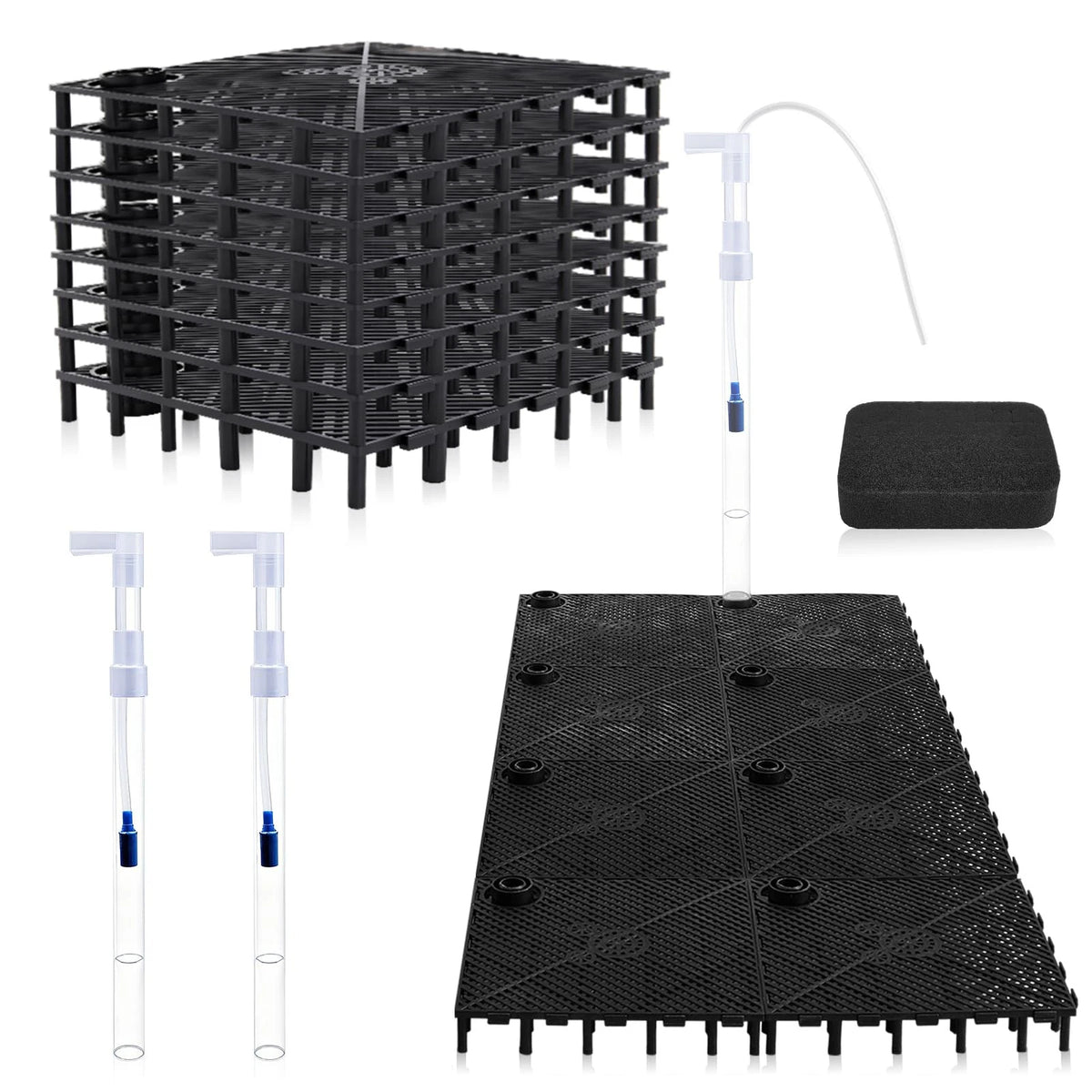 Undergravel Aquarium Filter for 40-55 Gallon Tanks (16 Pcs, 5.7'' x 5.7'')