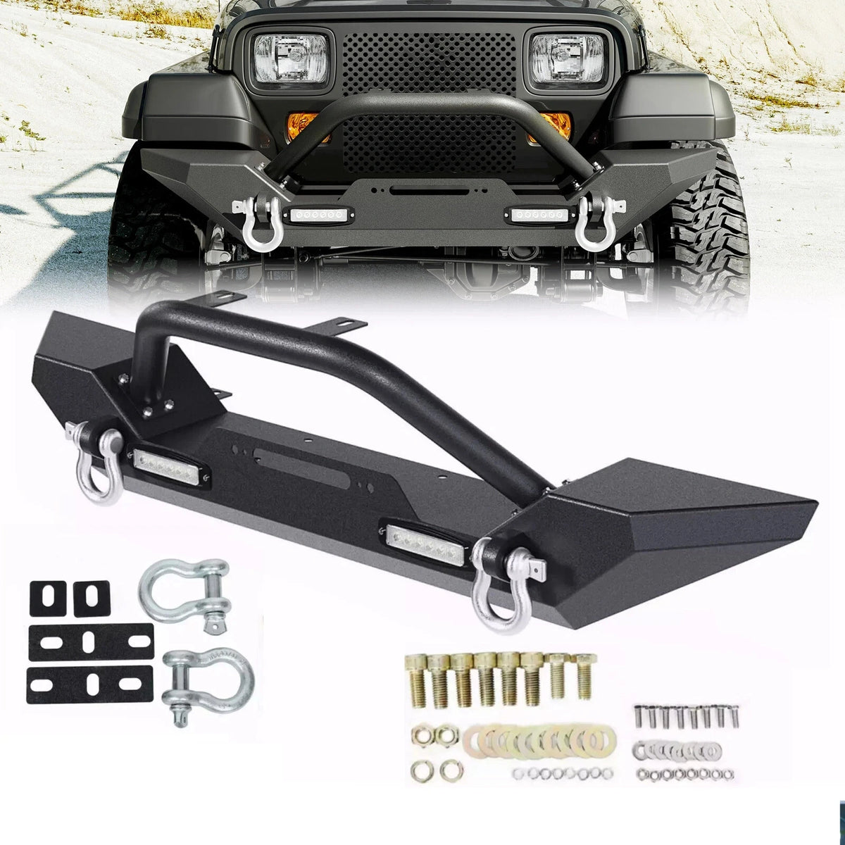 Front Bumper with Winch Plate for Jeep Wrangler (1987–2006) CON-A000000038