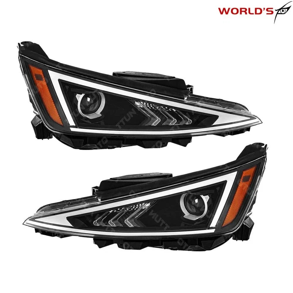 Set of 2 Front Headlights for Hyundai Elantra (2019–2020) Black Housing