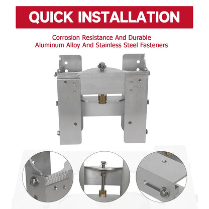 Adjustable 4" Jack Plate for Outboard Boat Motor (Manual Power Lift)