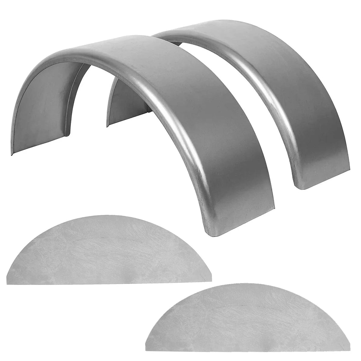 Set of 2 Round Single Axle Trailer Fenders for 14"-16" Wheels
