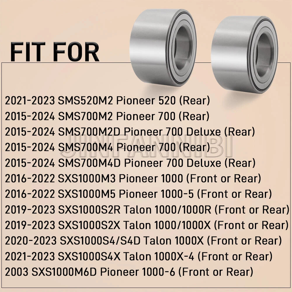 4X Wheel Bearings Kit for Honda Pioneer 1000-5 (2016–2023) 91054-HL3-A41, 90651-HL3-A40