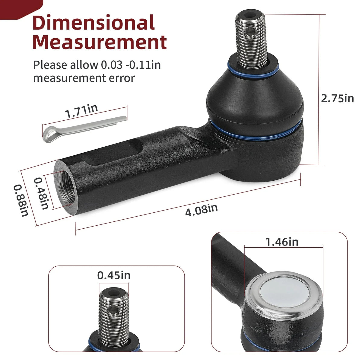 Tie Rod End Kit for Honda Pioneer 700-4 SXS700M4 SXS700M2 (2014–2024)