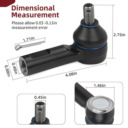 Tie Rod End Kit for Honda Pioneer 700-4 SXS700M4 SXS700M2 (2014–2024)