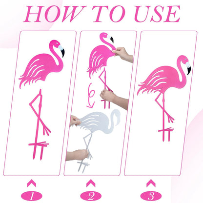 Set of 4 Flamingo Yard Decor for Outdoor Use
