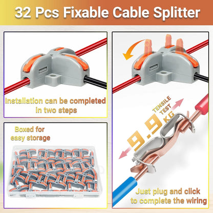 32Pcs T-Shape Lever Wire Connectors for Automotive Applications