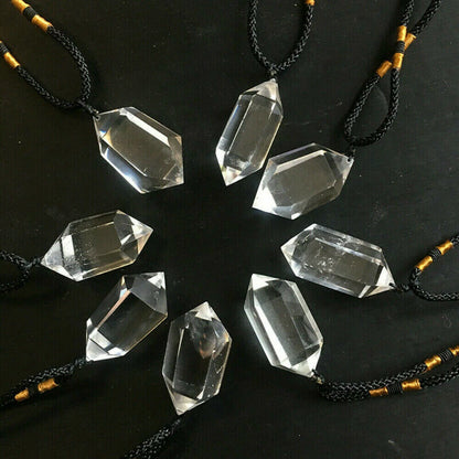Natural Clear Quartz Crystal Pendant Necklace for Chakra Healing