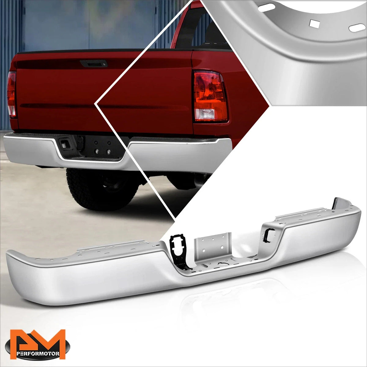 Rear Step Pad Bumper + License Plate Lamps for Dodge Ram 1500 (2009–2024)