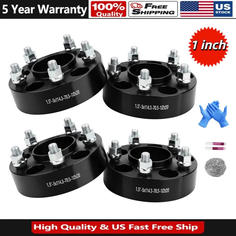 Set of 4 Hubcentric Wheel Spacers 5x4.5 for Ford Mustang (2015–2025) 1 Inch